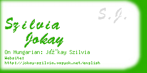 szilvia jokay business card